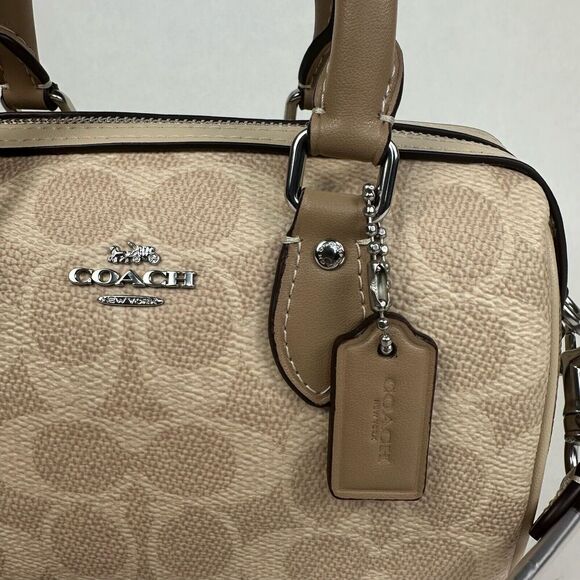 NWT Coach Mini Rowan Crossbody Bag In Blocked Signature Canvas CW330 - Picture 3 of 10